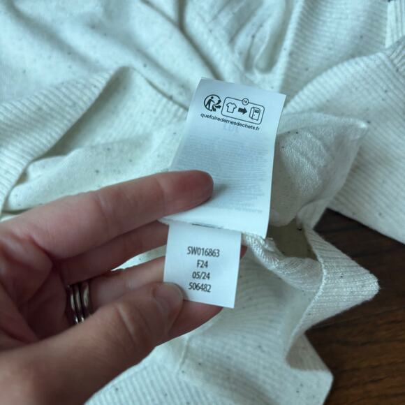 NWT Smartwool Women's Edgewood Mock Neck Speckled Sweater XL White - Picture 7 of 11